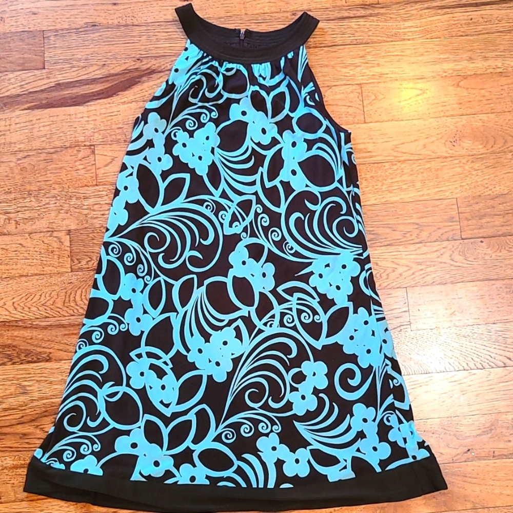 Casual Dress by Jessica Howard Size 10  Dark Chocolate Brown & Blue